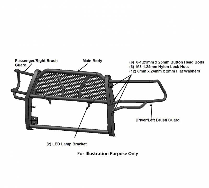 Black Horse Offroad Rugged Series Steel Grille Guard RU-DOSP19-B - image 8