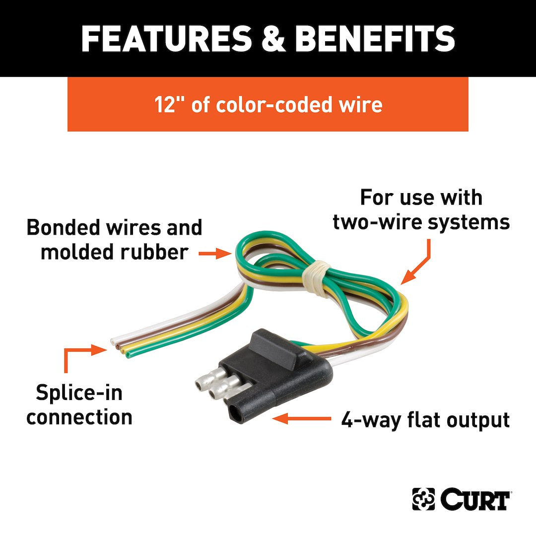 CURT Semi-universal 4 Flat Trailer Wiring Connector (58031)