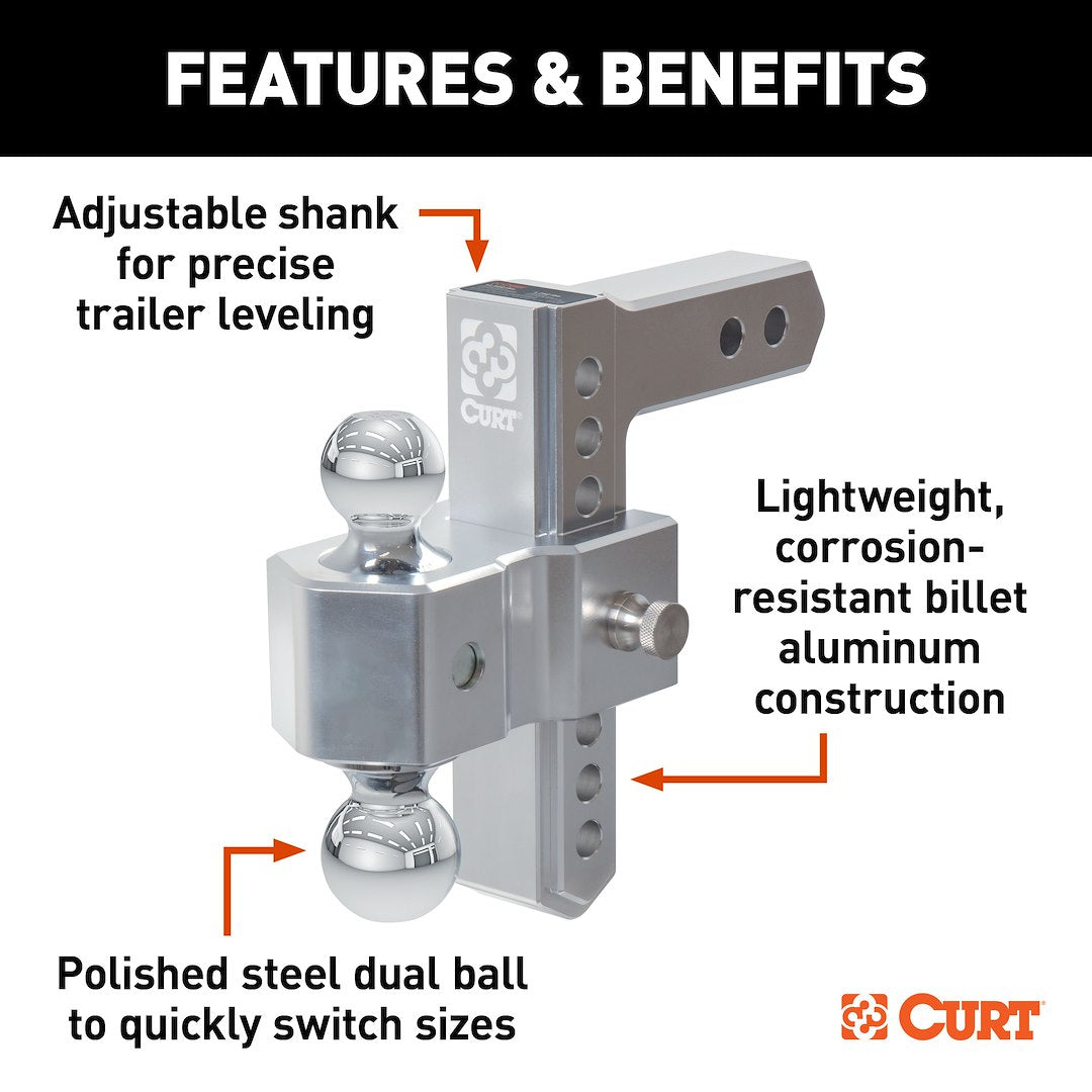 CURT 45365 Alumilite Adjustable Dual-Ball Mount - image 3