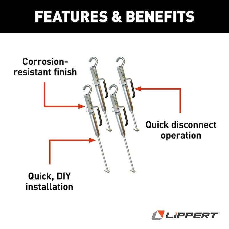 Happijac Qwik-Load Turnbuckle Kit 182895 – Stainless Steel Camper Tie Down
