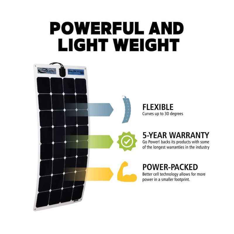 Go Power Solar Flex 220W Kit GP-FLEX-220 – Flexible Monocrystalline Panel