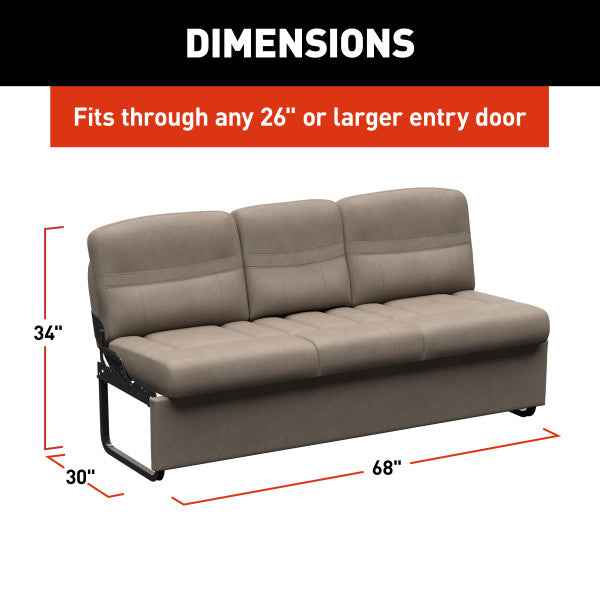 Thomas Payne Jackknife Sleeper Sofa 68" Driftwood Beige 2024044397