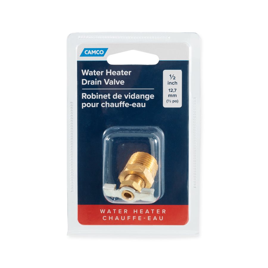 Camco Water Heater Drain Valve (11703) – Connection Size: 1/2 Inch NPT