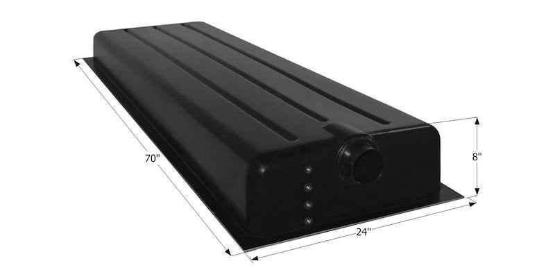 39 Gallon Waste Holding Tank – 70" L x 24" W x 8" H – Center End Drain – 12426