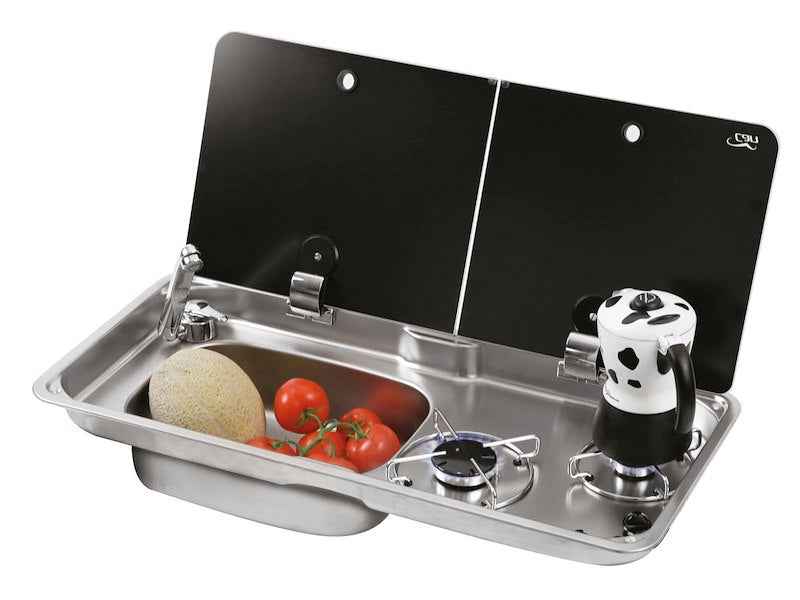 Cooktop With Sink 3049AST CAN SRL RV Propane 2 Burner Stainless Steel – FL1780