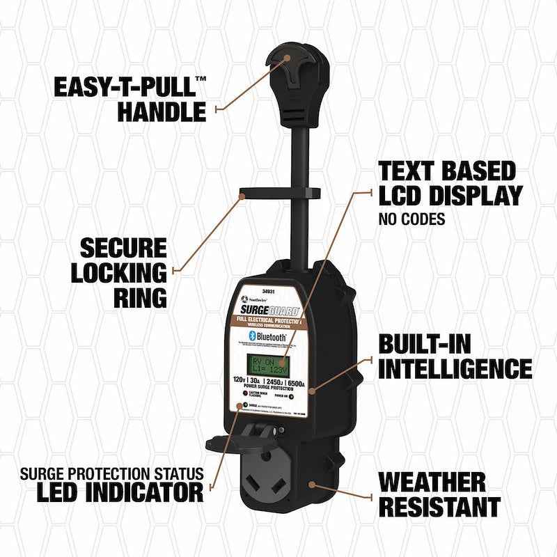 Surge Guard 34931 Portable RV Surge Protector – 30 Amp with Wi-Fi