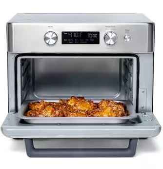 8-in-1 Toaster Oven Air Fryer Combo with Convection | No Turntable, Silver
