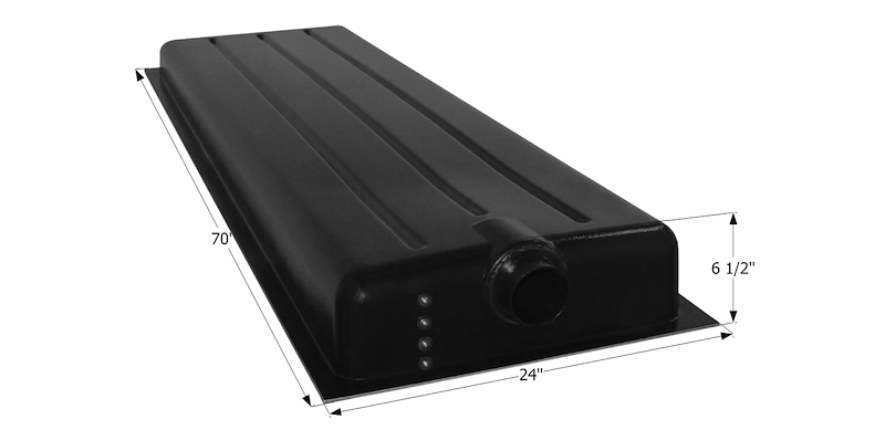 28 Gallon Waste Holding Tank – 70" L x 24" W x 6-1/2" H – 12425