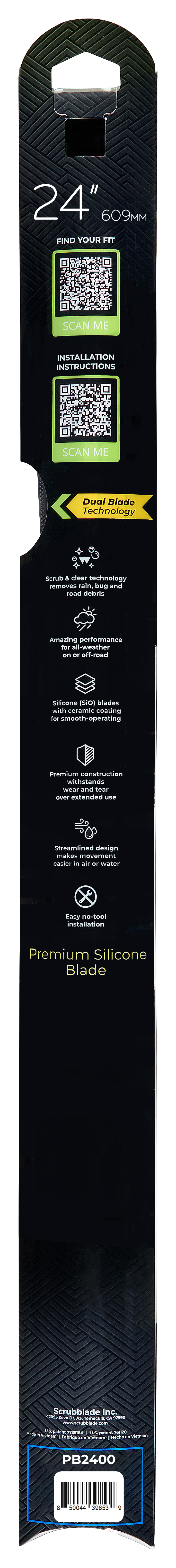 Scrubblade PB2600 Black Edition Silicone Wiper Blade