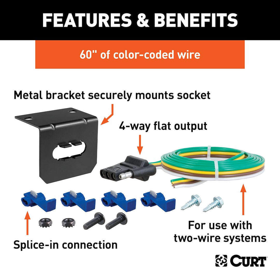 CURT Semi-universal 4 Flat Trailer Wiring Connector (58345)