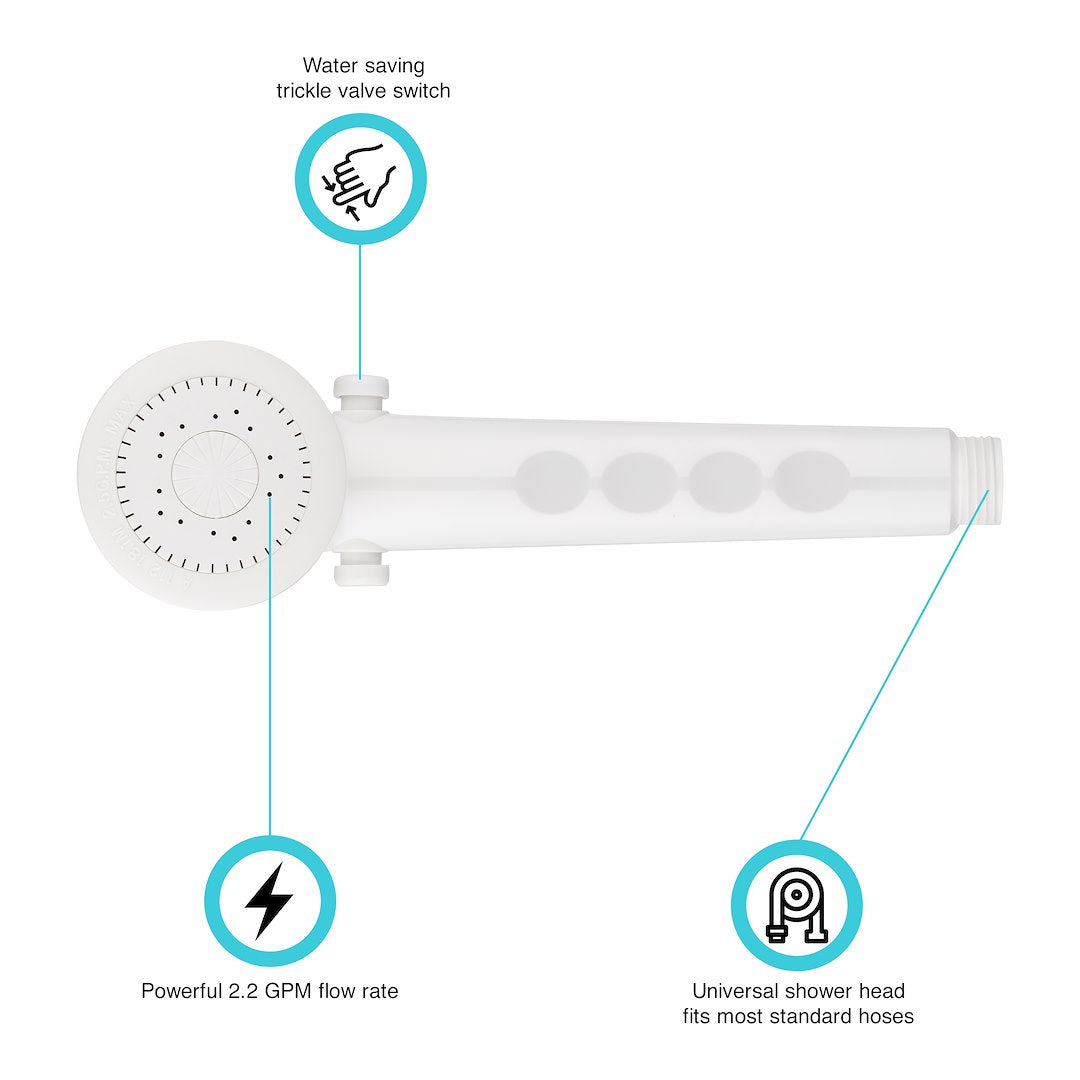 Dura Faucet Round Hand Held Shower Head (Dfsa135wt) – Color: White