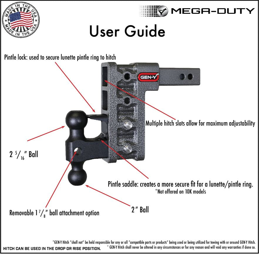 Gen-Y Hitch Gh-1924 Trailer Hitch Ball Mount - image 6