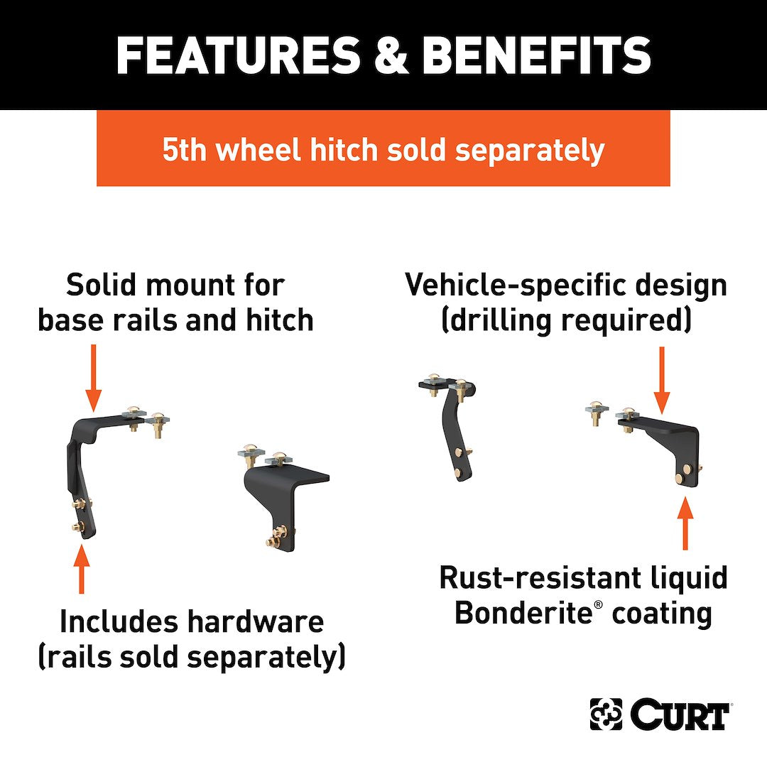 Curt 16306 Fifth Wheel Trailer Hitch Mount Kit - image 2