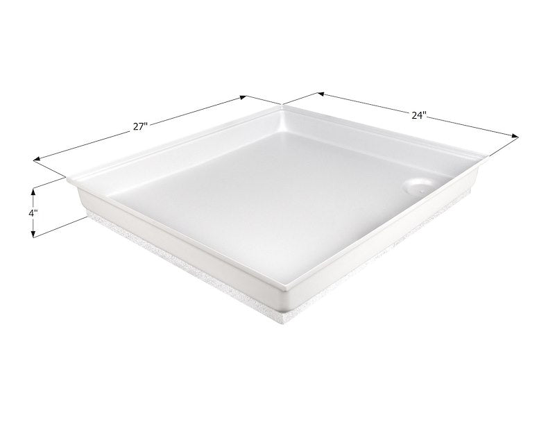 Icon SP100 27" x 24" RV Shower Pan – Polar White (00461)