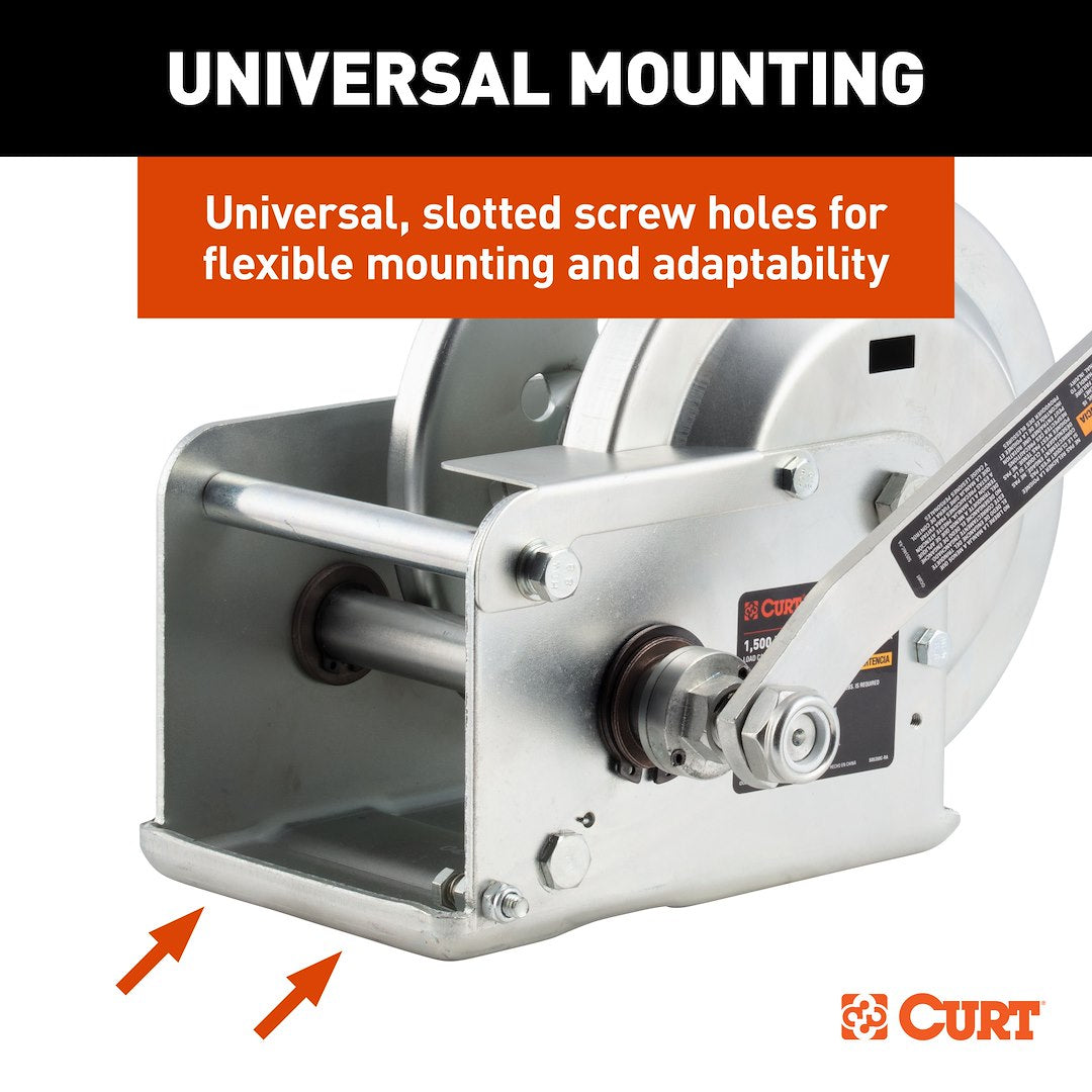 CURT 29615 1,500-Pound Fixed-Mount Brake Winch - image 8