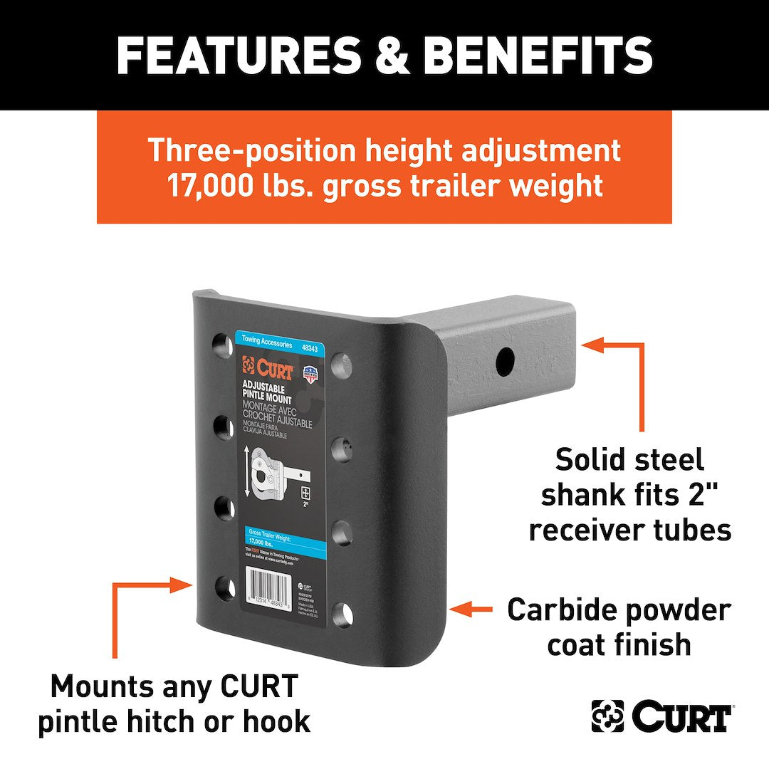 Curt 48343 Pintle Hook Mounting Plate - image 2