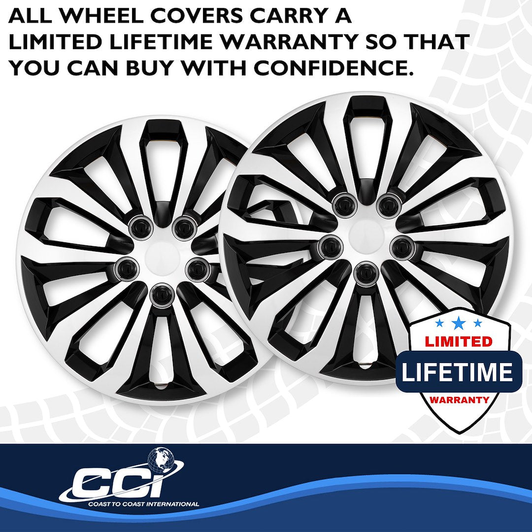 Coast To Coast 106115SB 15-Inch Black/Silver Wheel Covers - image 4