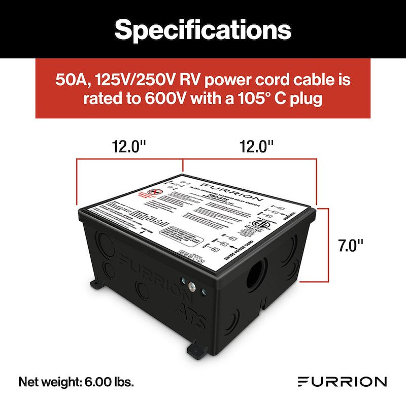 Furrion F50-ATS Interruptor de transferencia automático de 50 A – 120/240 V