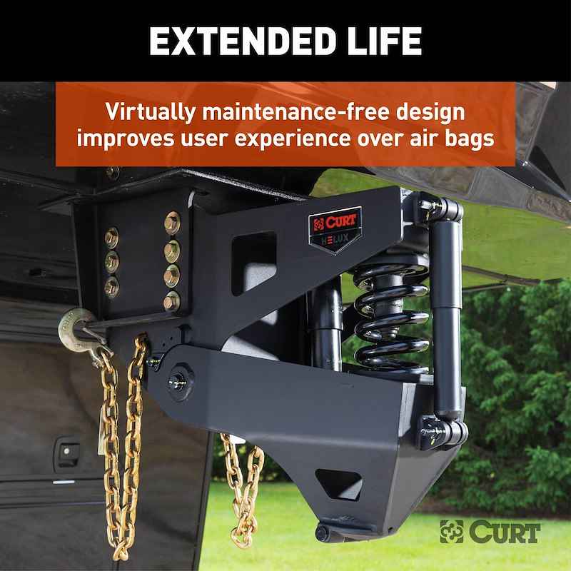 CURT 2024044574 Helux Air-Ride Gooseneck Fifth Wheel Trailer Hitch Pin Box