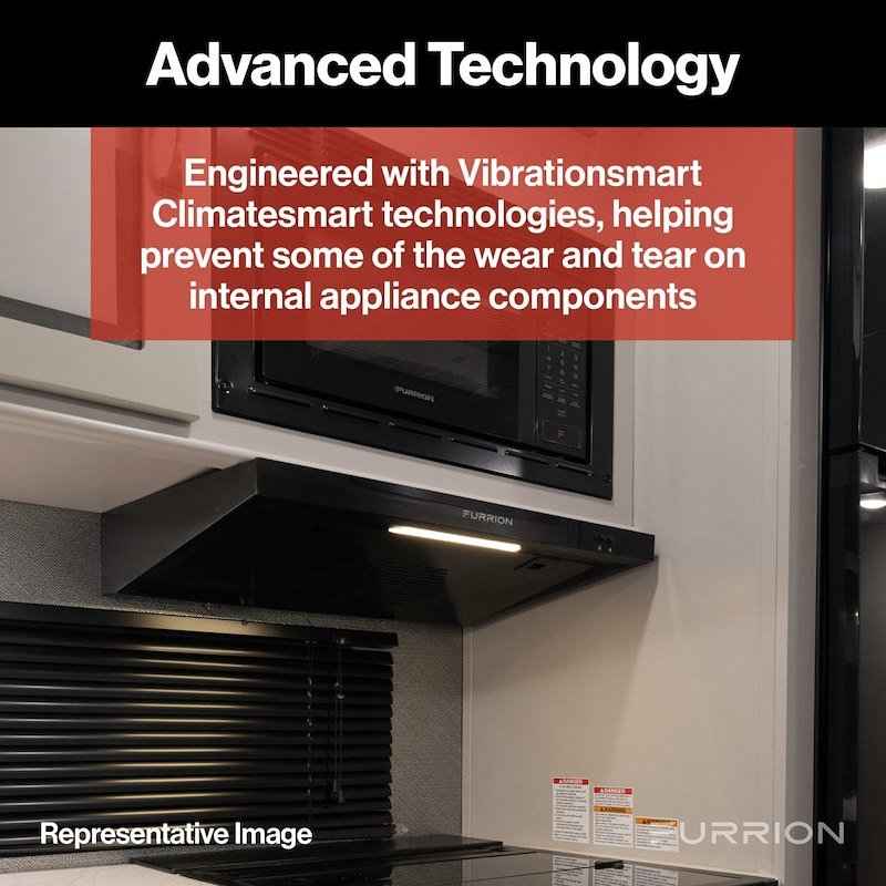 RV Stove Vent Range Hood 12V Ducted – 24" Furrion Black - FHO23SACR-BL