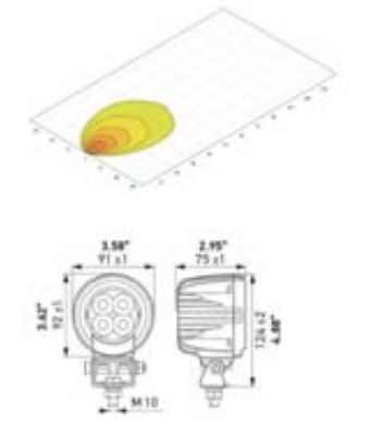 Hella 357109101 Narrow-Angle Work Light