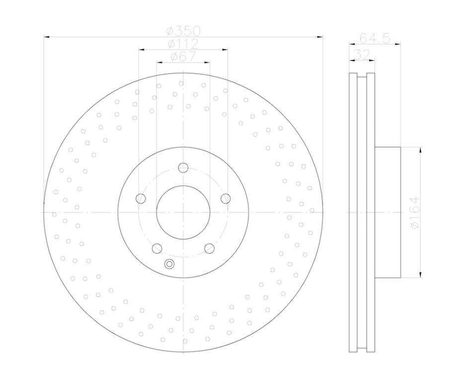 Hella 355123012 Vented Disc Brake Rotor