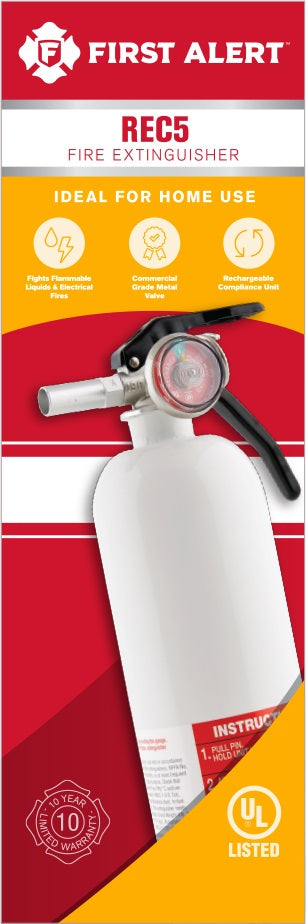 First Alert REC5 Fire Extinguisher 2 lb UL Rated 5-B:C White