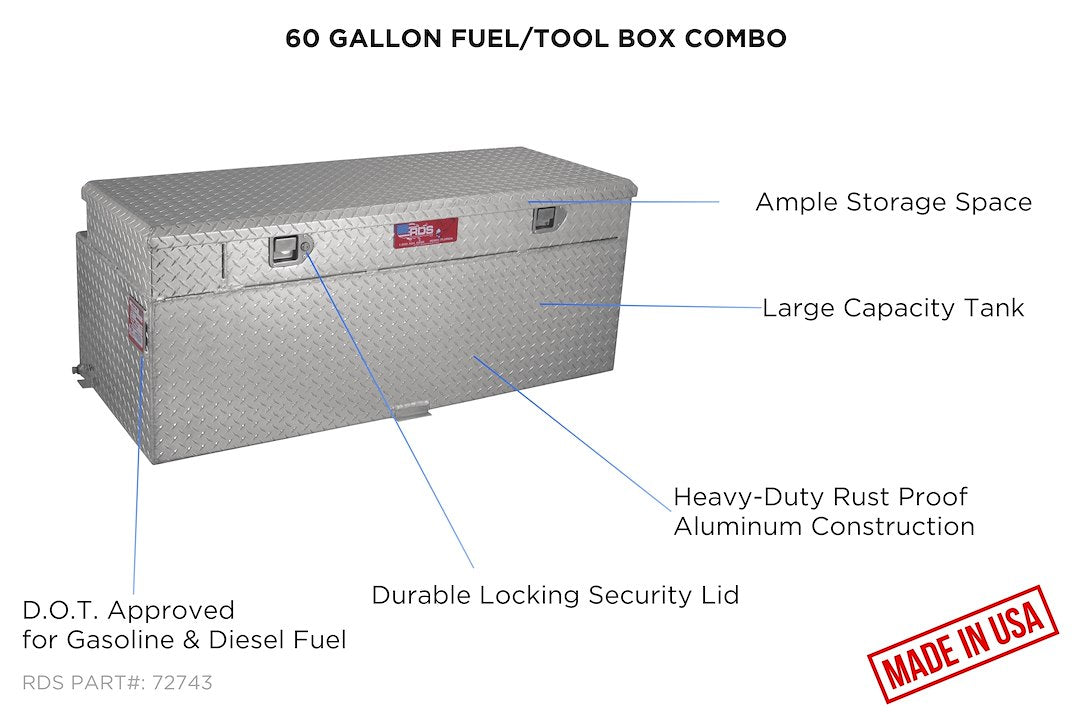 RDS MFG INC Rds Tanks Rectangular 60 Gallon Auxiliary Fuel (72743)