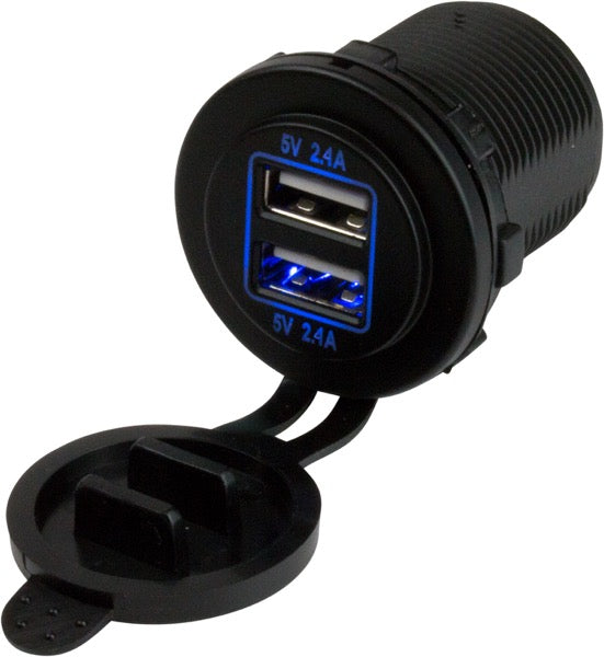 Sea Dog 426515-1 Round Dual-USB Power Socket