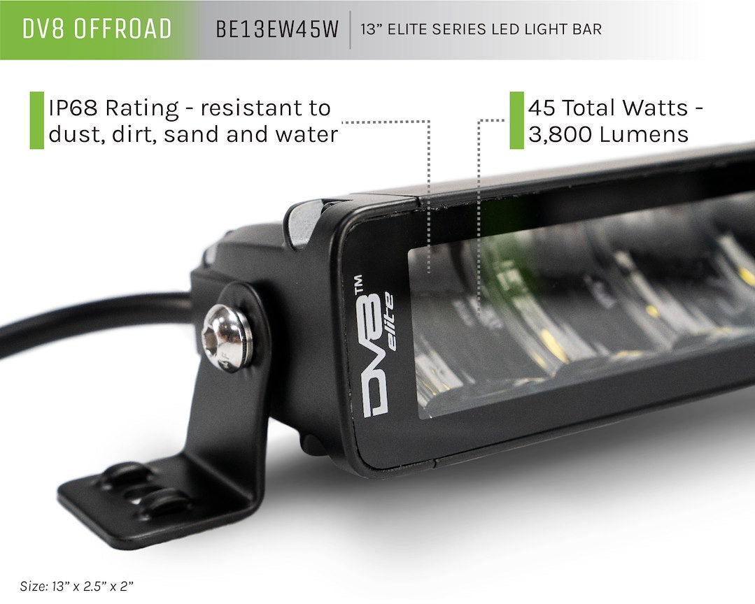 DV8 Offroad BE13EW45W 13-Inch Single-Row LED Light Bar