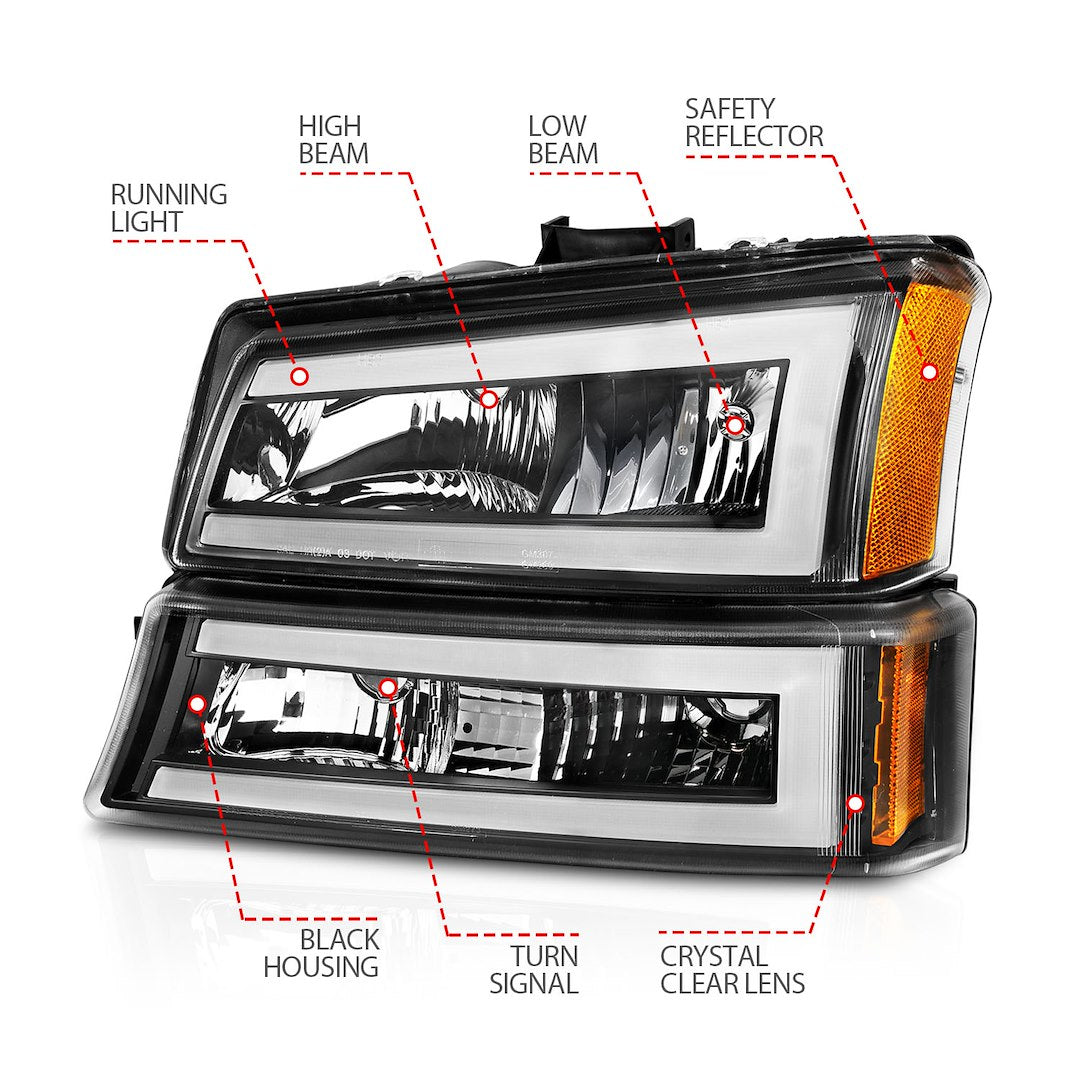 ANZO USA Crystal Reflector Beam Halogen Sealed Beam Headlight Assembly 111501 - image 3