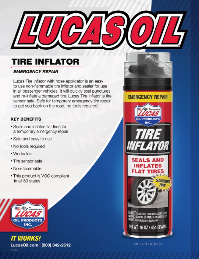 Lucas Oil 11180 Non-Flammable Tire Inflator and Sealant