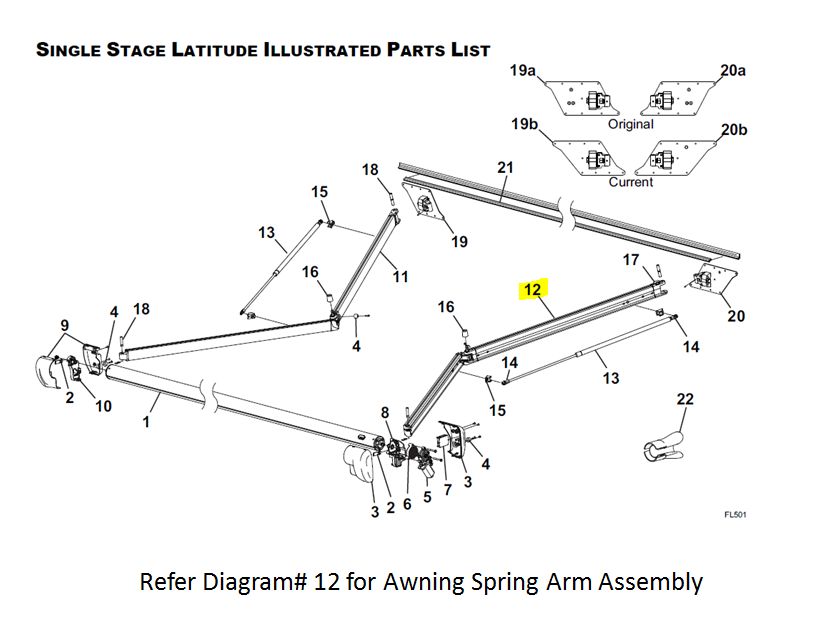 Carefree Rv R001787-005 Awning Arm
