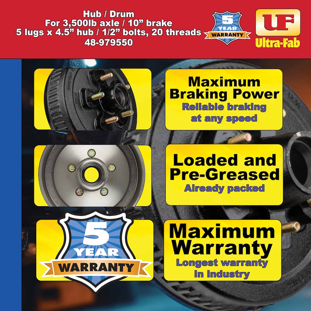 Ultra-Fab Products 48-979552 Trailer Brake Hub Assembly - image 6
