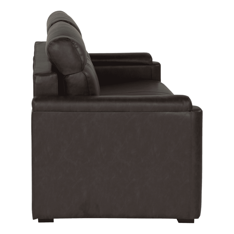 68" Tri-Fold Sofa – Millbrae Brown – 2-Seater with Integrated Storage