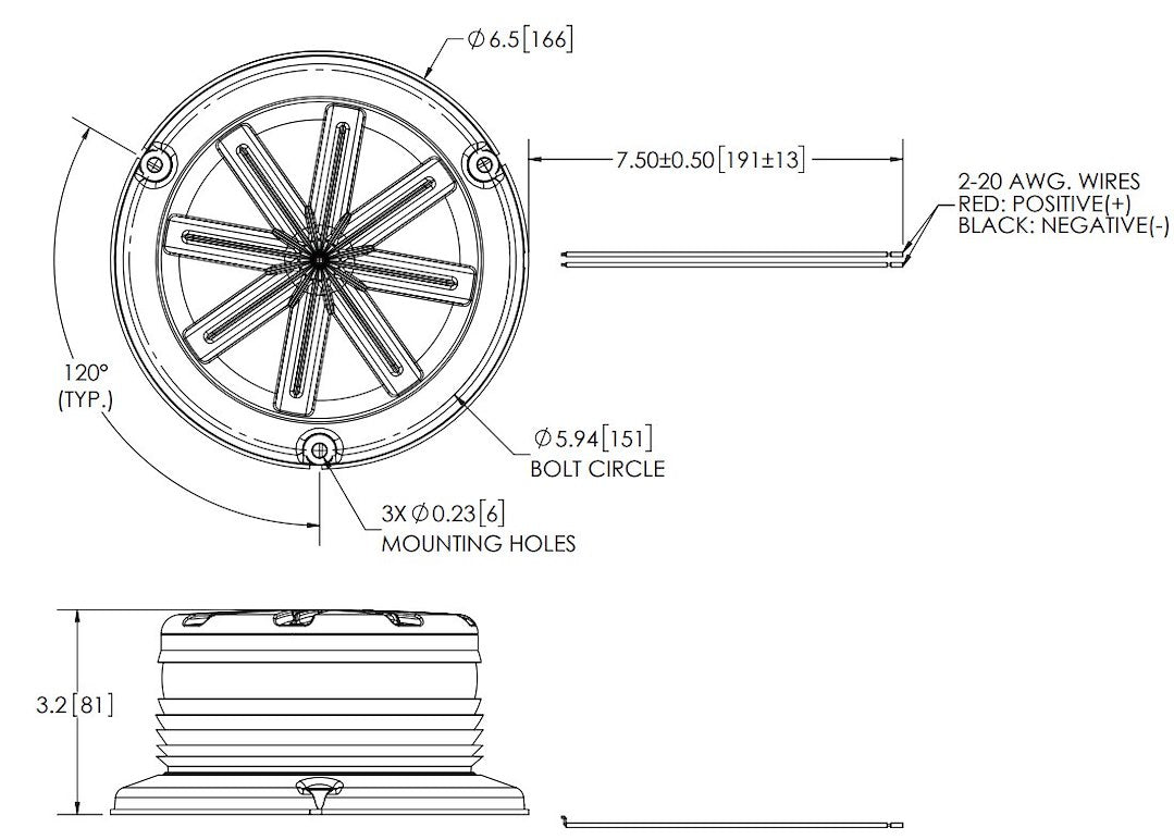 ECCO 7460A LED Beacon, Flange or 1-Inch Pipe Mount
