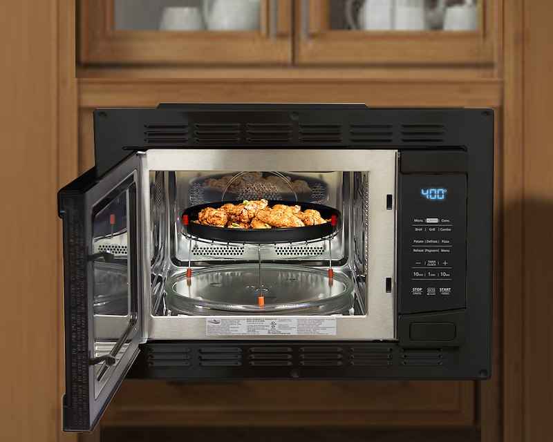 High Pointe EC028ABMRS1R Microwave Oven with Air Fryer & Convection