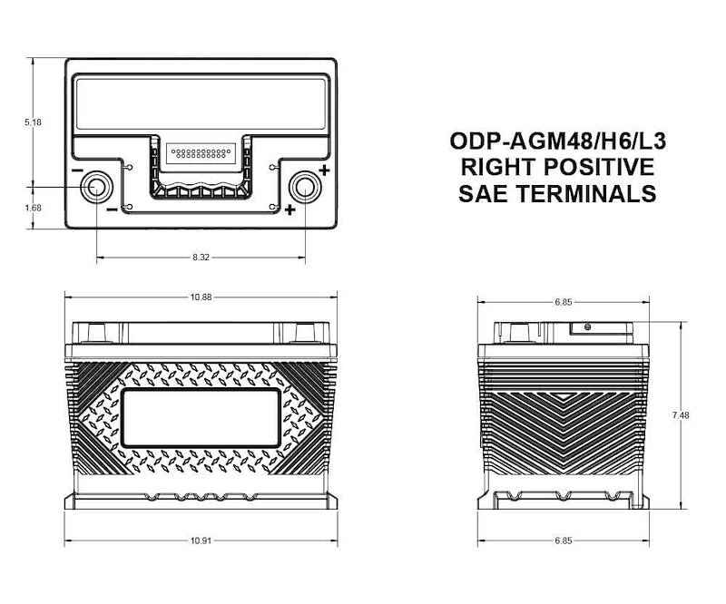 AGM Marine Battery Odyssey Group 48 70Ah 720CCA ODP-AGM48