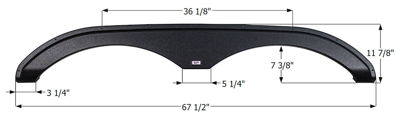 RV Fender Skirt – Tandem Axle 67-1/2" x 11-7/8" Black | ICON 15404