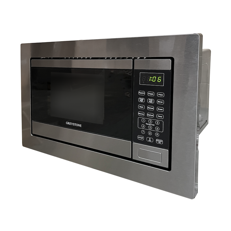 Greystone 107848 Microwave Oven 0.9 Cu Ft Stainless Steel with Trim Kit 900W
