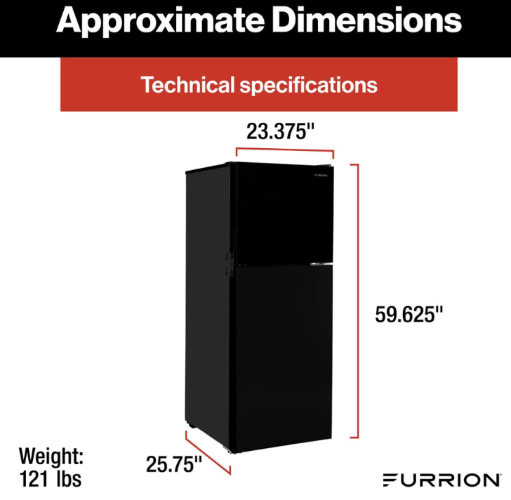 Furrion 2024120714 12V DC RV Fridge– 10.6 Cu. Ft. Dual Door