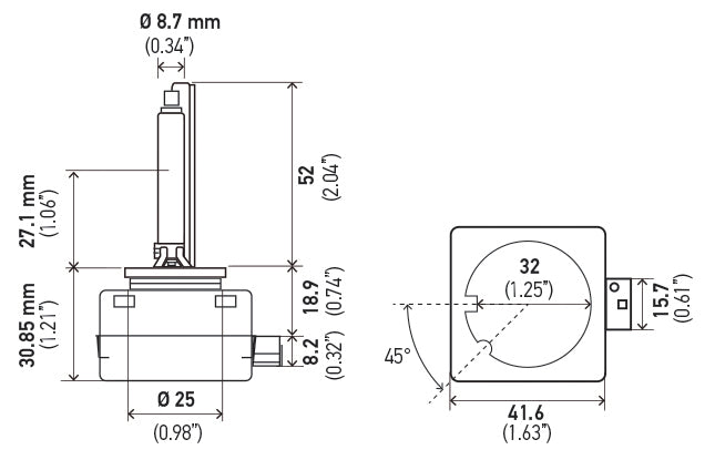 Hella 178560831 D3S 35W Xenon Headlight Bulb