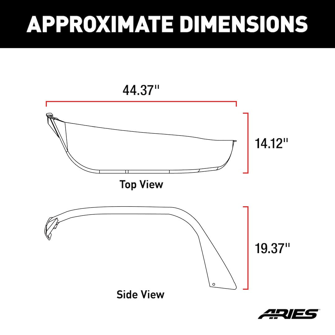 Aries Non-Exposed Fasteners Fender Flare 1500213 - image 2