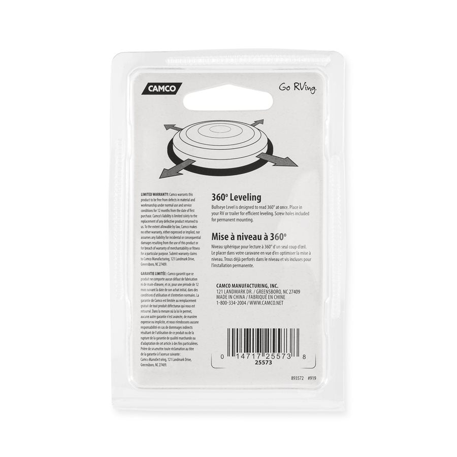 Camco RV Level (25573) – Size/Range: 2-1/2 Inch Diameter
