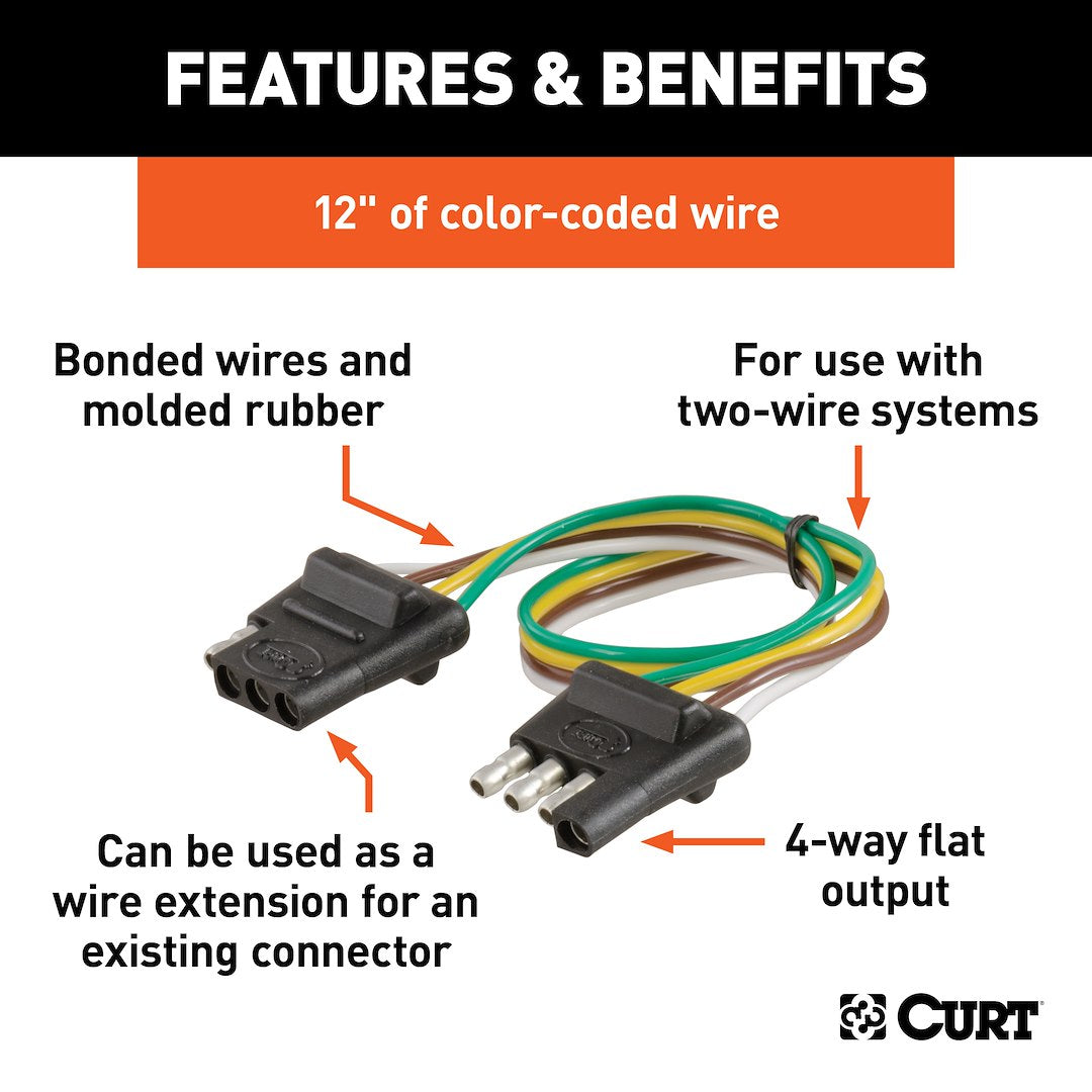 CURT Trailer/ Vehicle End 4 Flat Trailer Wiring Connector (58381)