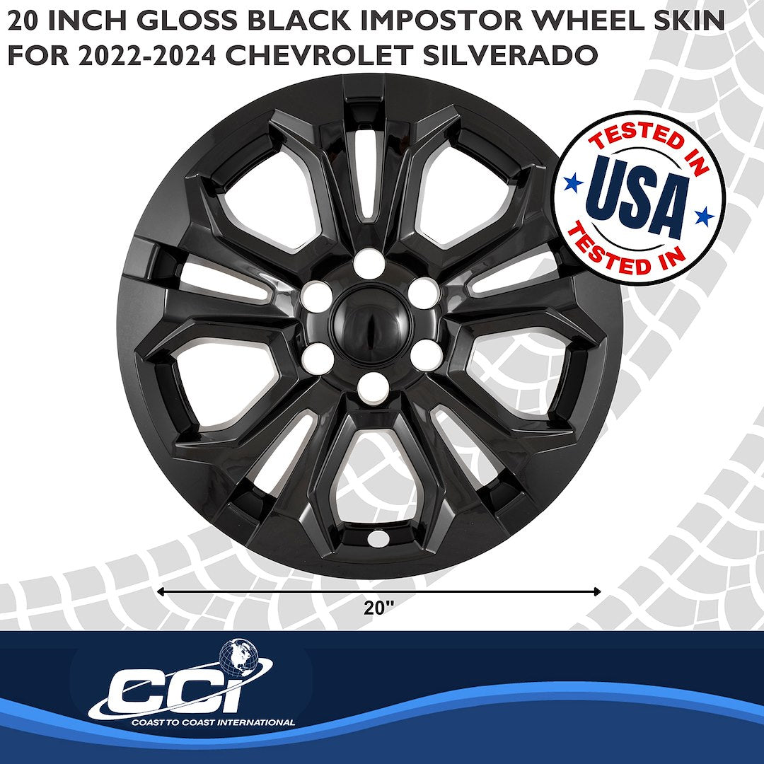 Coast To Coast IMP511BLK Silverado Black 20-Inch Wheel Skin - image 3