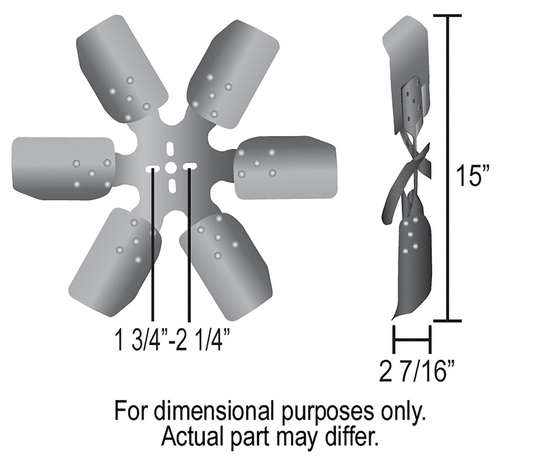 Derale 17315 Rigid Mechanical Fan with Six Steel Blades - image 3