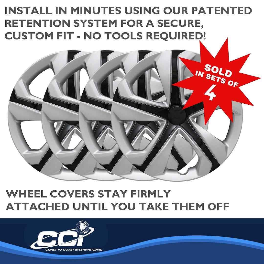 Coast To Coast 52016SB Civic Silver/Black Wheel Covers