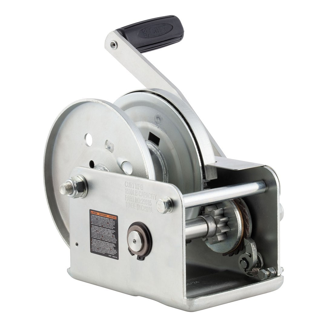 CURT 29615 1,500-Pound Fixed-Mount Brake Winch - image 2