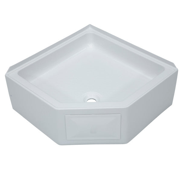 Lippert Better Bath 325246 27" x 27" RV Corner Shower Pan – Center Drain